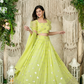 Graceful Georgette Lehenga Choli Featuring a Draped Attached Dupatta