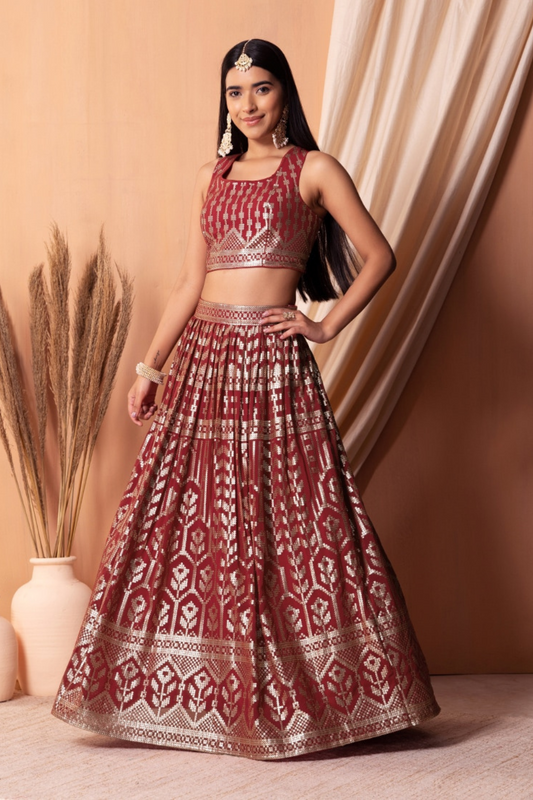 Stunning Georgette Embroidered Lehenga Choli for Wedding