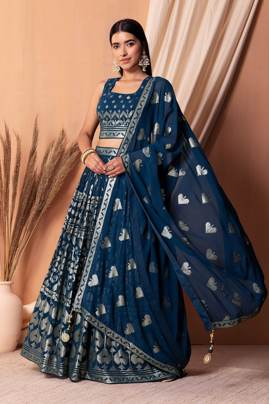 Stunning Georgette Embroidered Lehenga Choli for Wedding