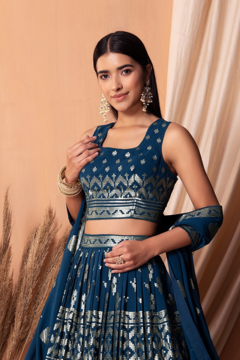 Stunning Georgette Embroidered Lehenga Choli for Wedding