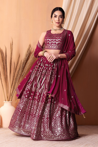 Stunning Georgette Embroidered Lehenga Choli for Wedding