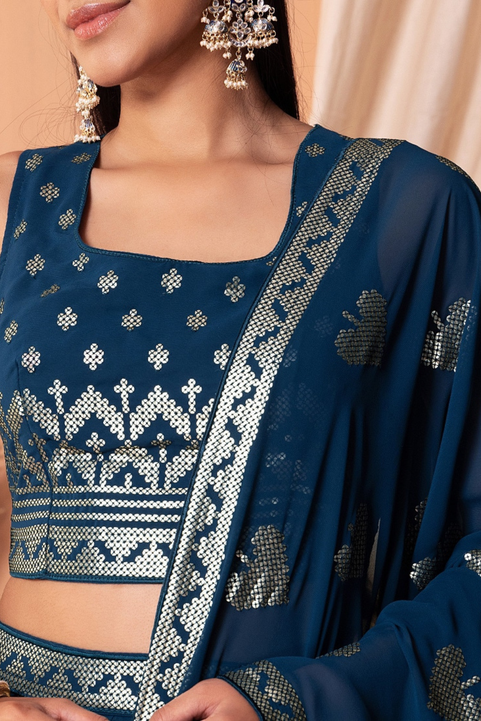 Stunning Georgette Embroidered Lehenga Choli for Wedding