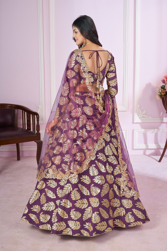 Designer Lehenga Set with Sequins Thread & Badla Zari Embroidery