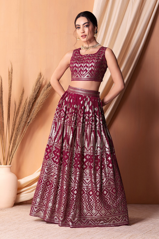 Stunning Georgette Embroidered Lehenga Choli for Wedding