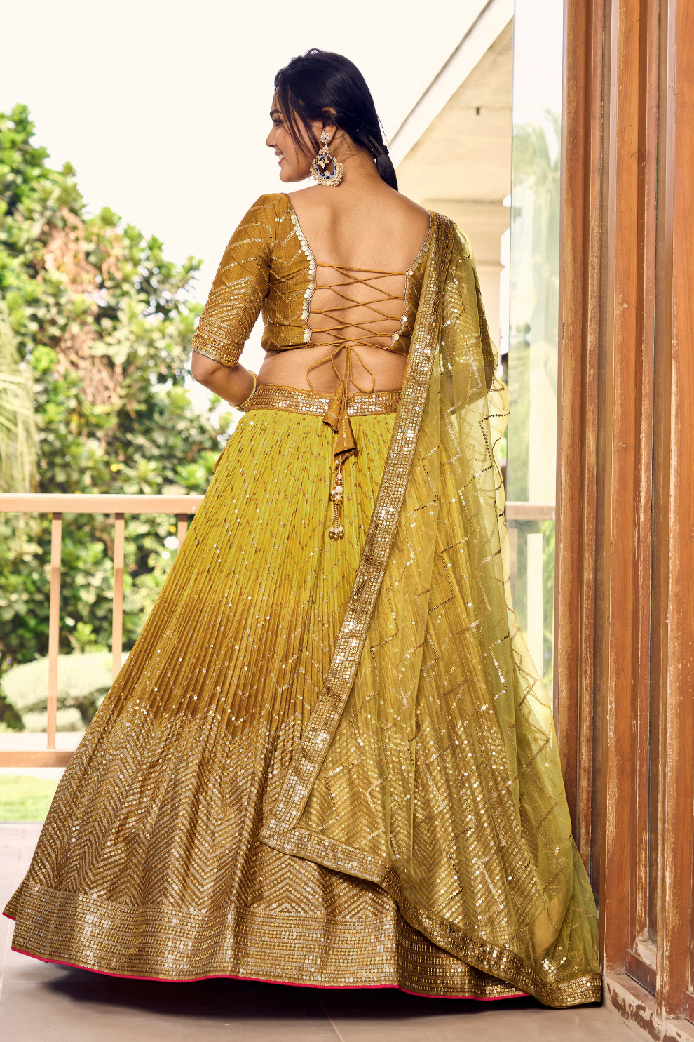 Graceful Lehenga Set with Sequins & Thread Embroidery