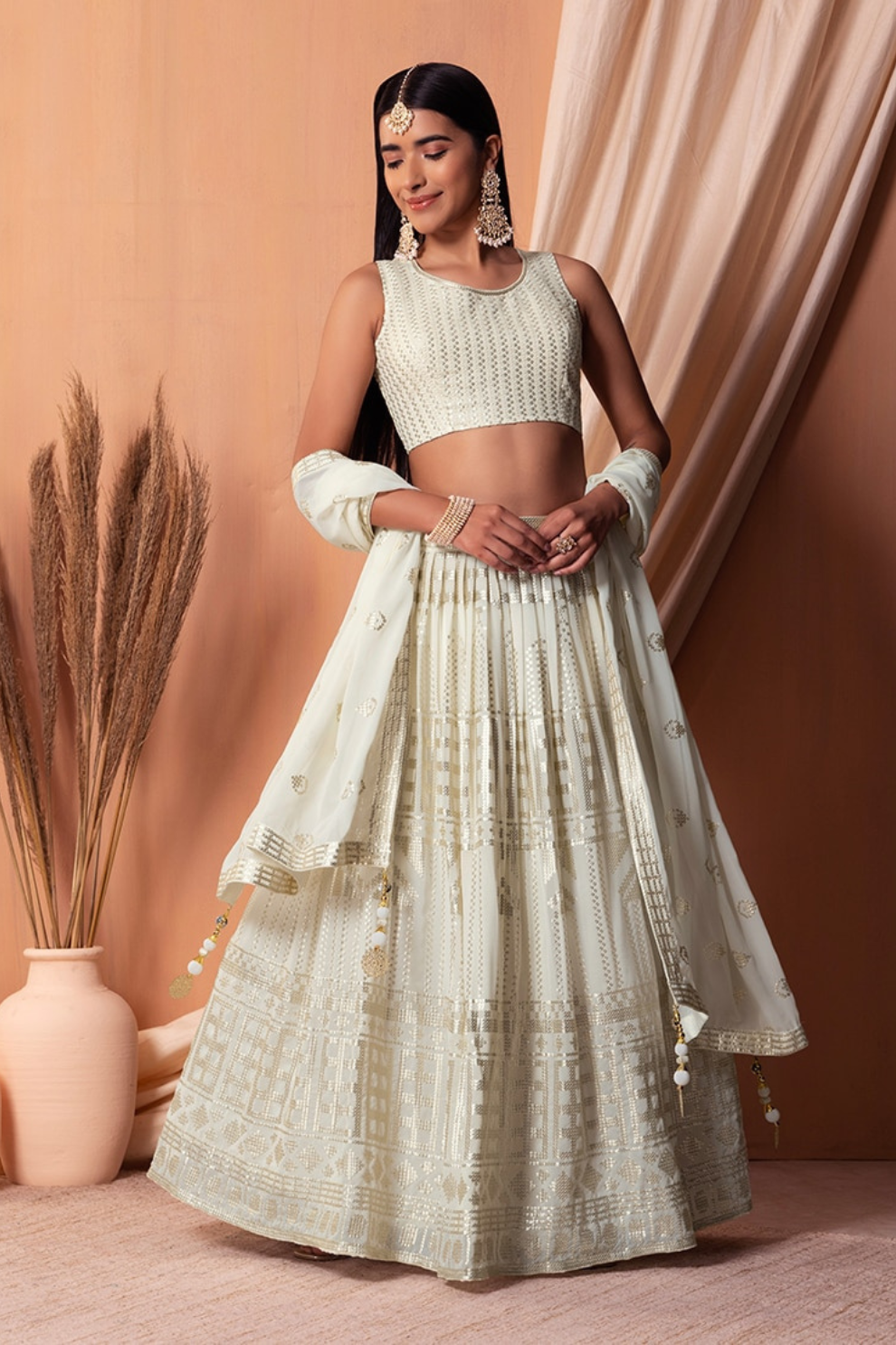 Stunning Georgette Embroidered Lehenga Choli for Wedding