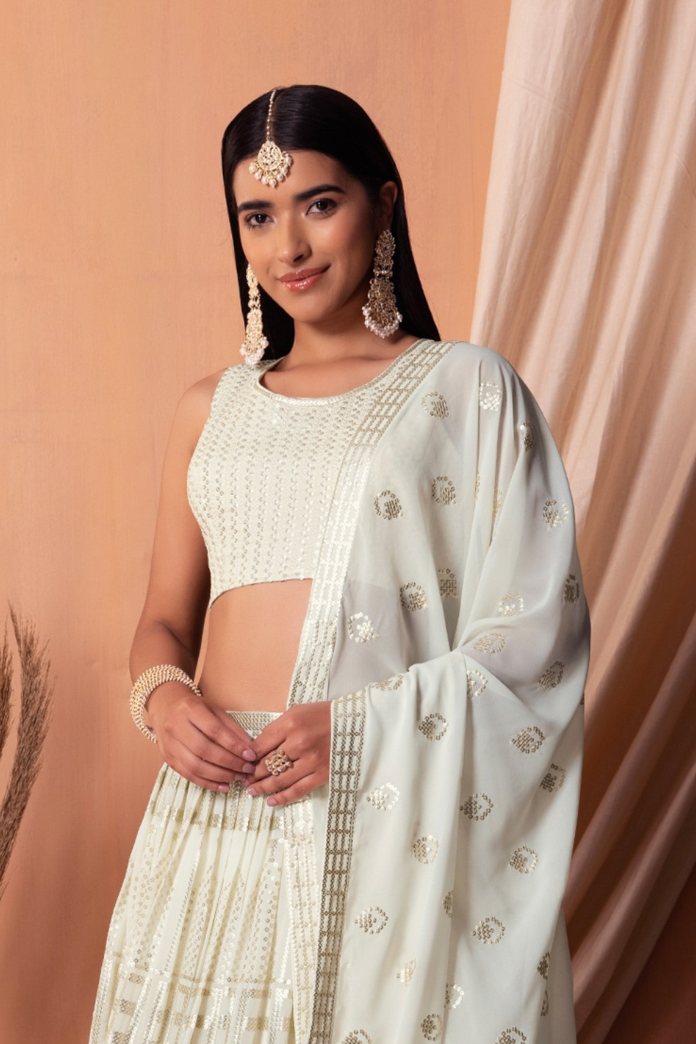 Stunning Georgette Embroidered Lehenga Choli for Wedding