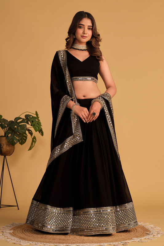Richly Embroidered Lehenga with Sequins & Zari Detailing