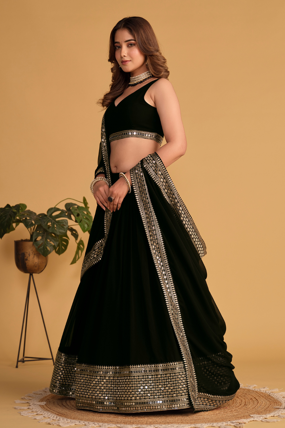 Richly Embroidered Lehenga with Sequins & Zari Detailing