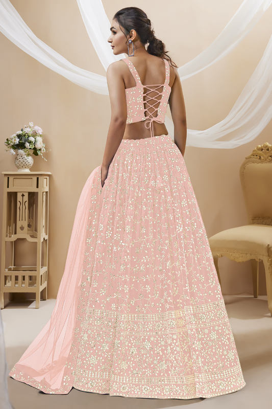Stunning Lehenga Set with Sequins & Zari Embroidered Work