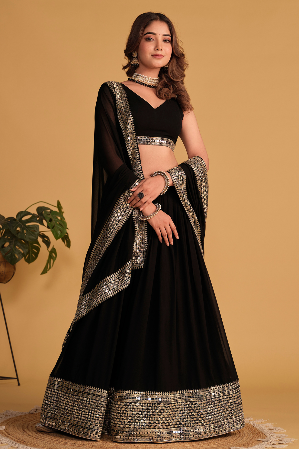 Richly Embroidered Lehenga with Sequins & Zari Detailing