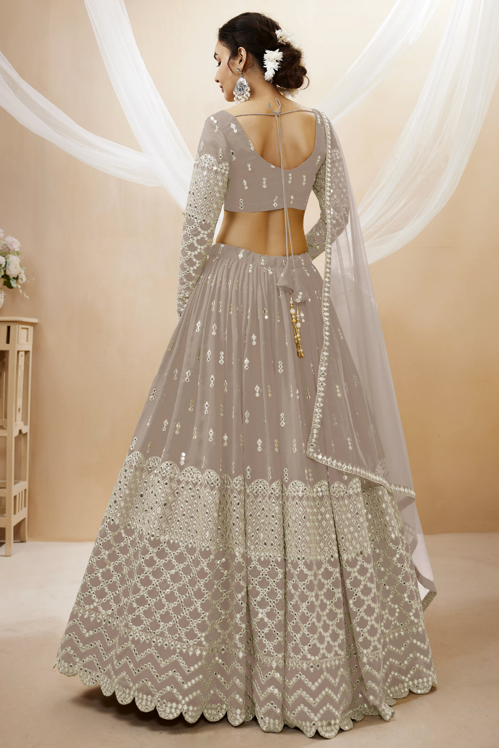 Designer Georgette Lehenga and Soft Net Dupatta Ensemble