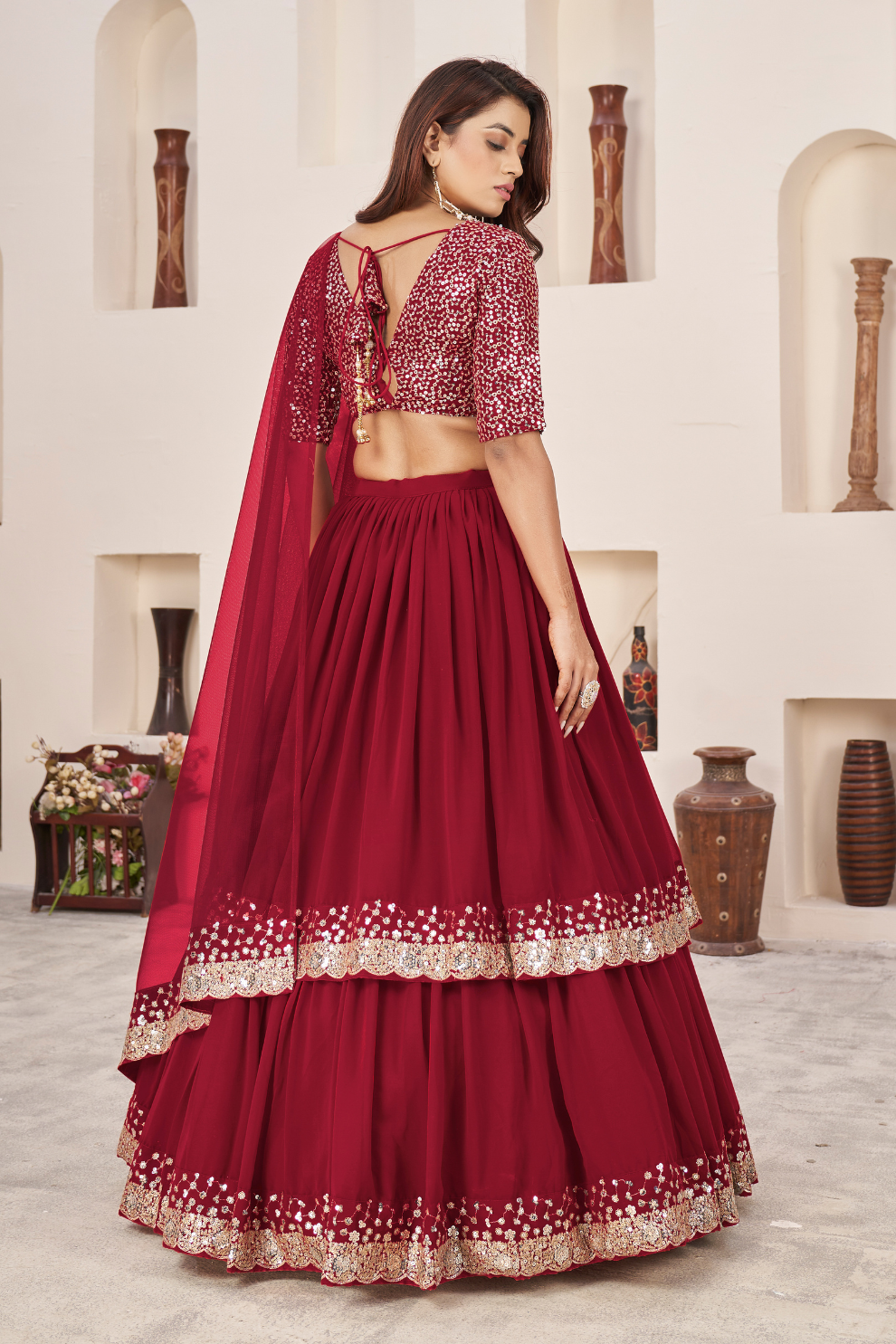 Graceful Ensemble with Sequins and Zari Embroidered Work