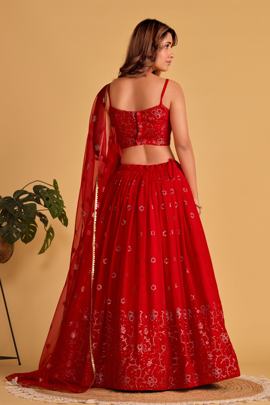 Richly Embroidered Lehenga with Sequins & Zari Detailing
