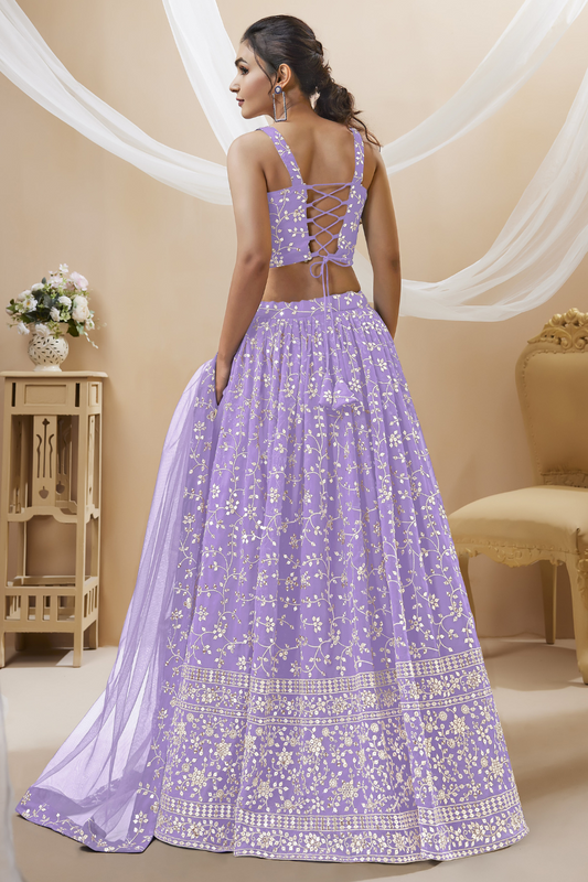 Stunning Lehenga Set with Sequins & Zari Embroidered Work