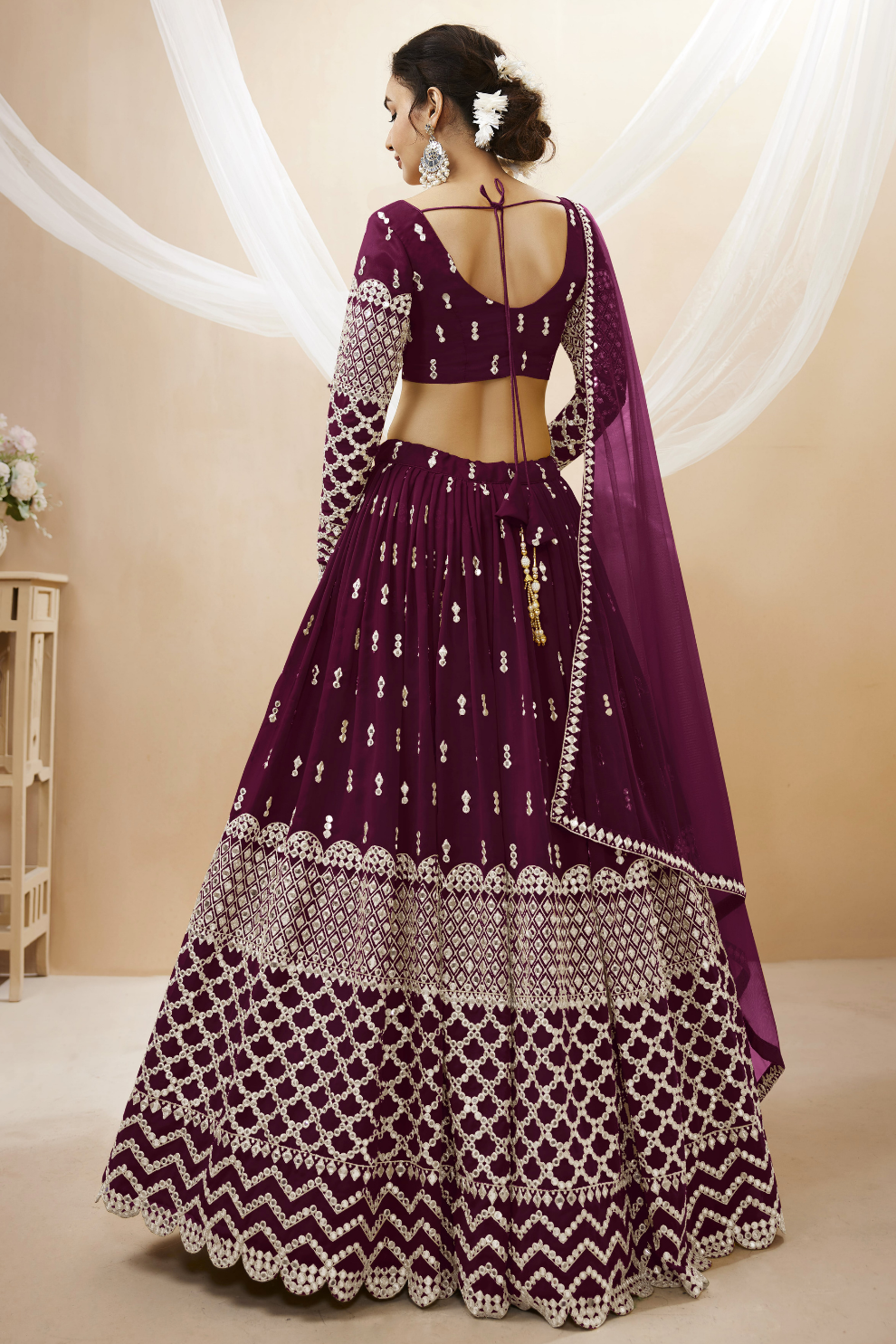 Designer Georgette Lehenga and Soft Net Dupatta Ensemble