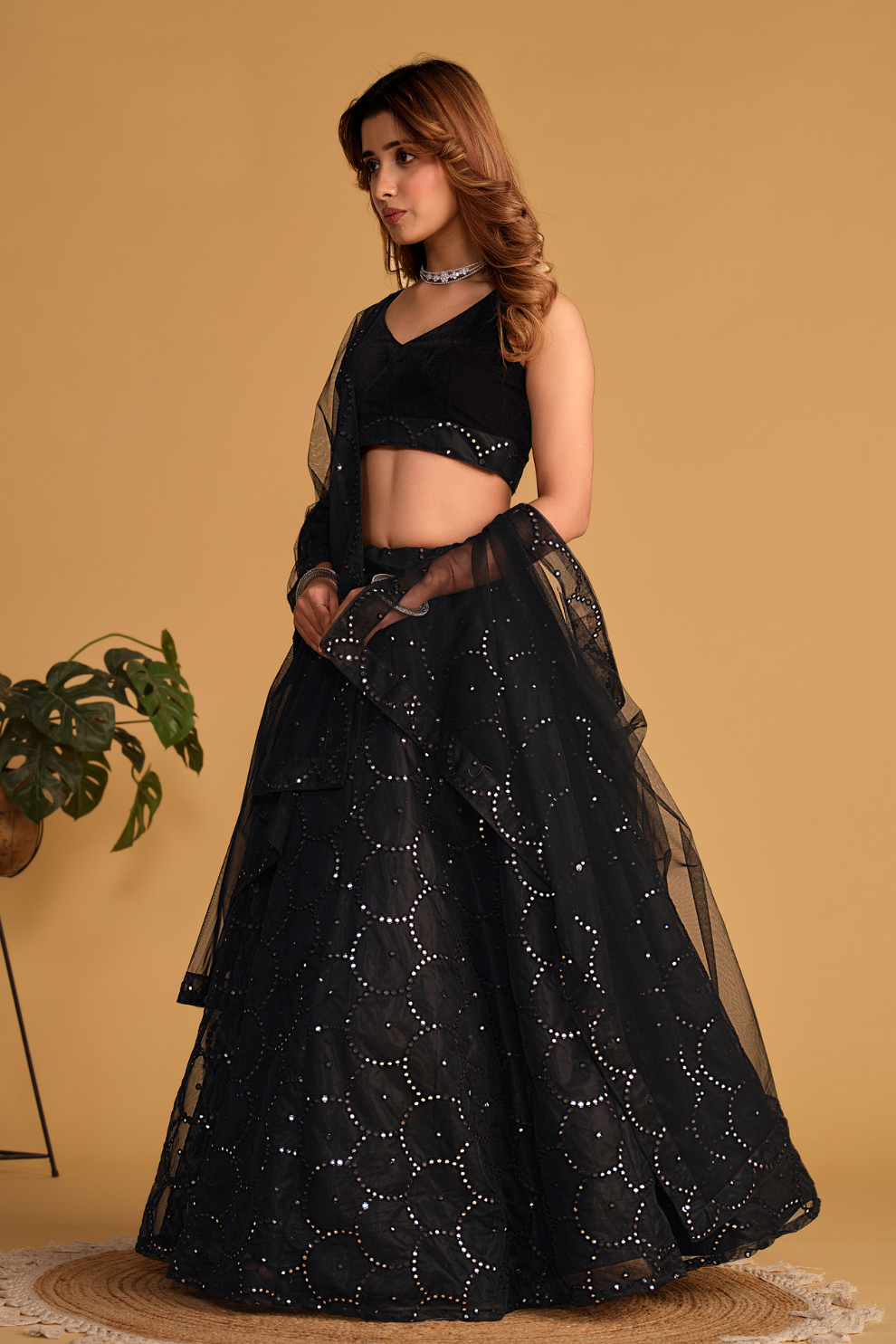 Richly Embroidered Lehenga with Sequins & Zari Detailing