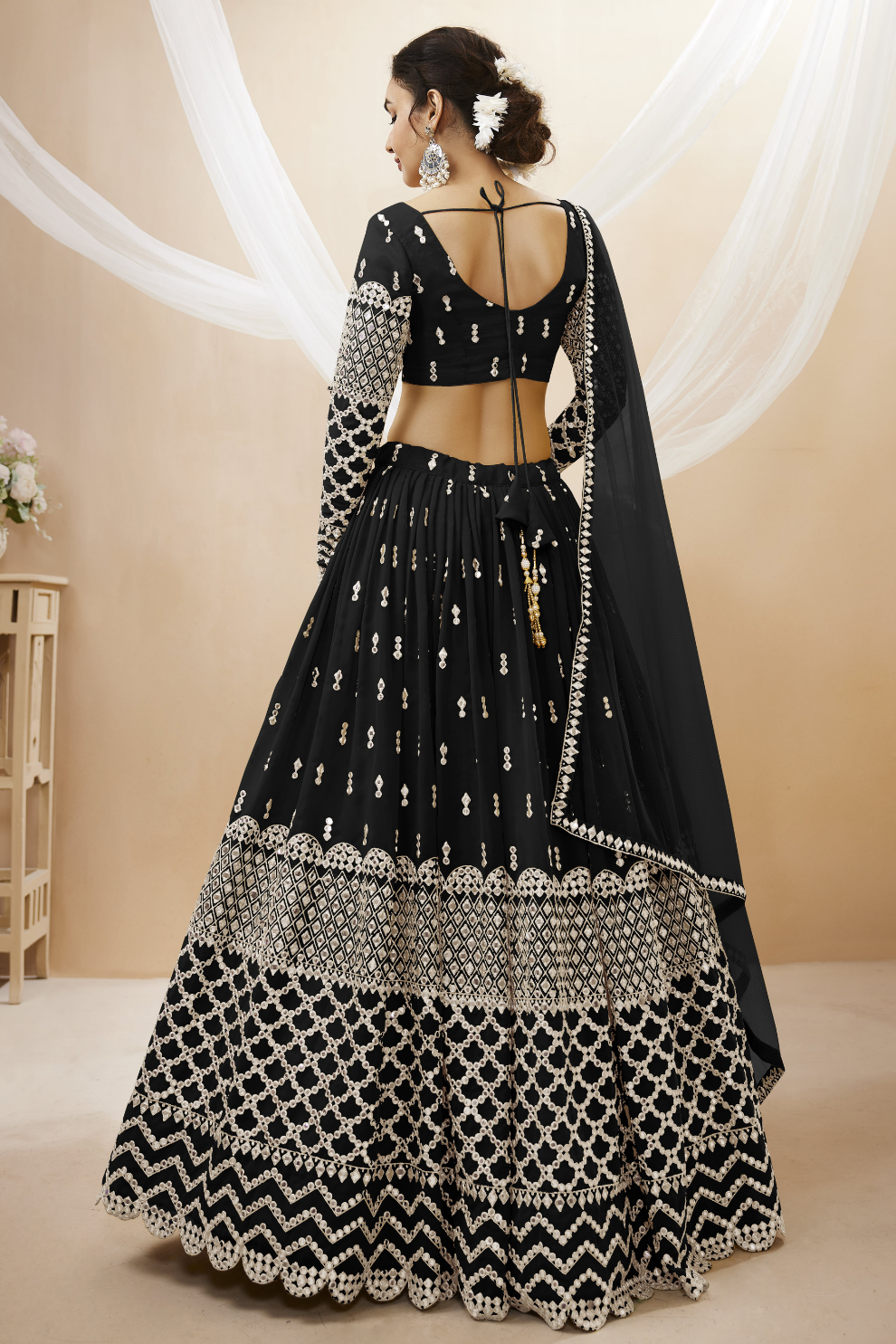 Designer Georgette Lehenga and Soft Net Dupatta Ensemble
