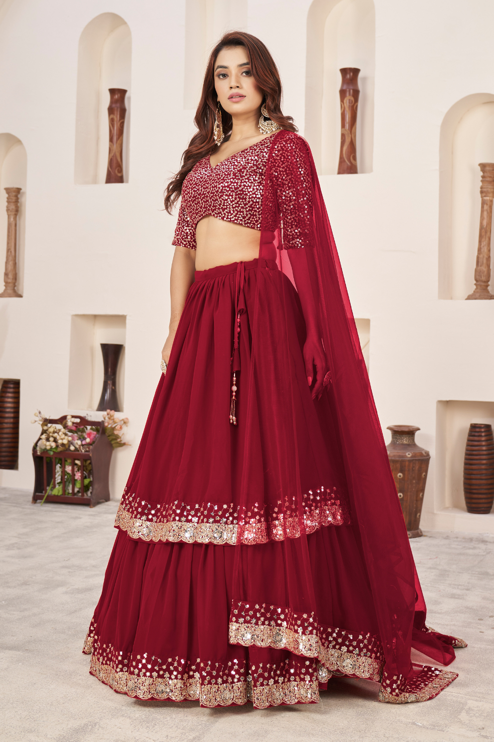 Graceful Ensemble with Sequins and Zari Embroidered Work