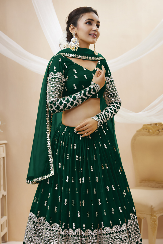 Designer Georgette Lehenga and Soft Net Dupatta Ensemble