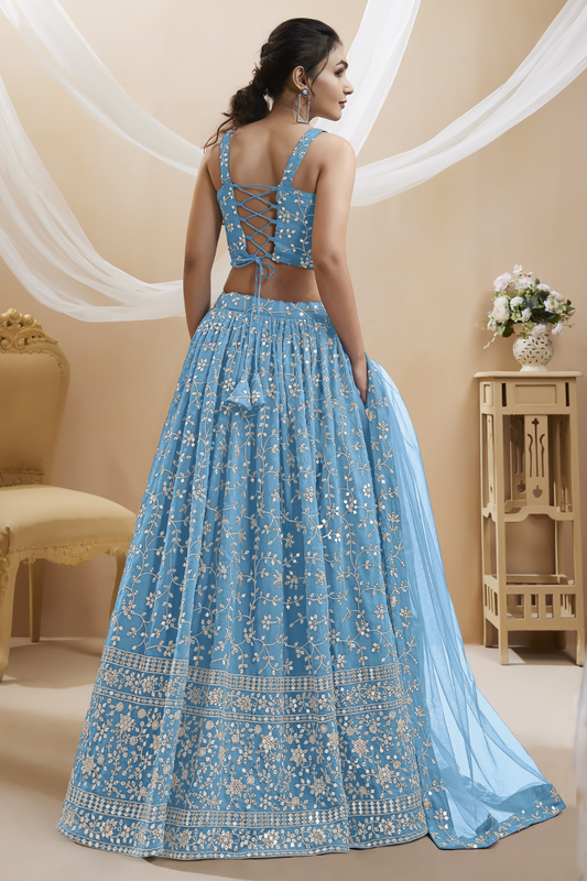 Stunning Lehenga Set with Sequins & Zari Embroidered Work