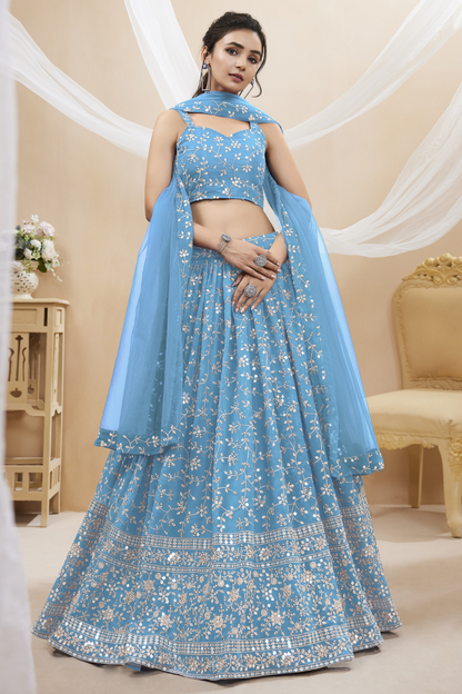 Stunning Lehenga Set with Sequins & Zari Embroidered Work