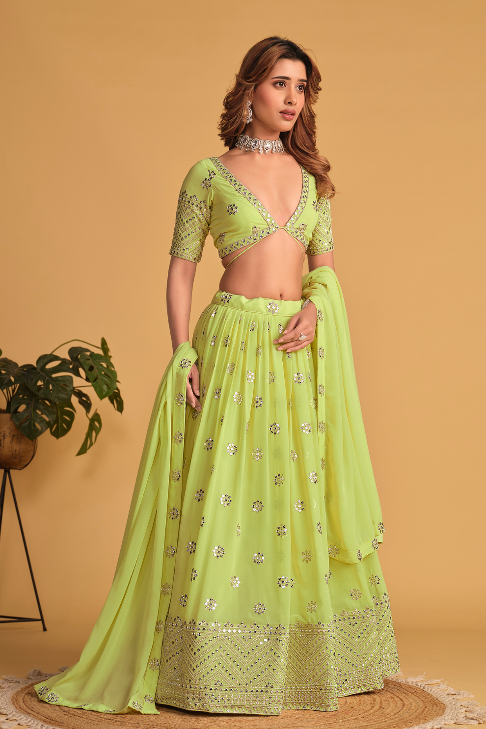 Richly Embroidered Lehenga with Sequins & Zari Detailing