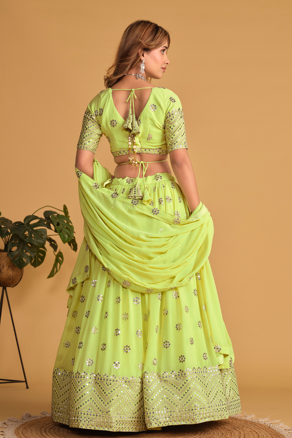 Richly Embroidered Lehenga with Sequins & Zari Detailing
