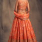 Bridal Organza Lehenga Choli with Detailed Floral Embroidery