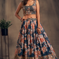 Bridal Organza Lehenga Choli with Detailed Floral Embroidery