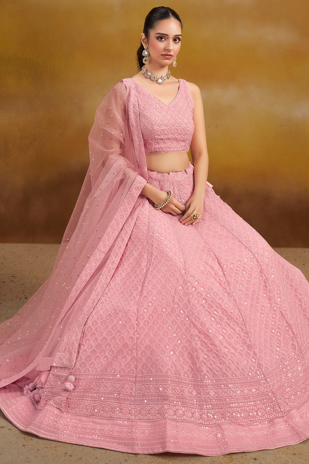 Ornate Thread and Sequin Embroidered Festive Lehenga Choli
