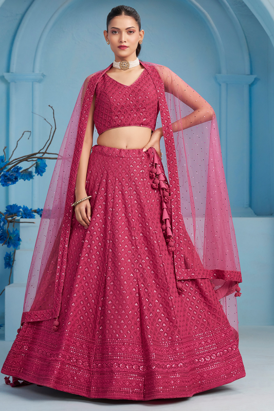 Elegant Wedding Wear Lehenga Choli with Intricate Georgette Embroidery