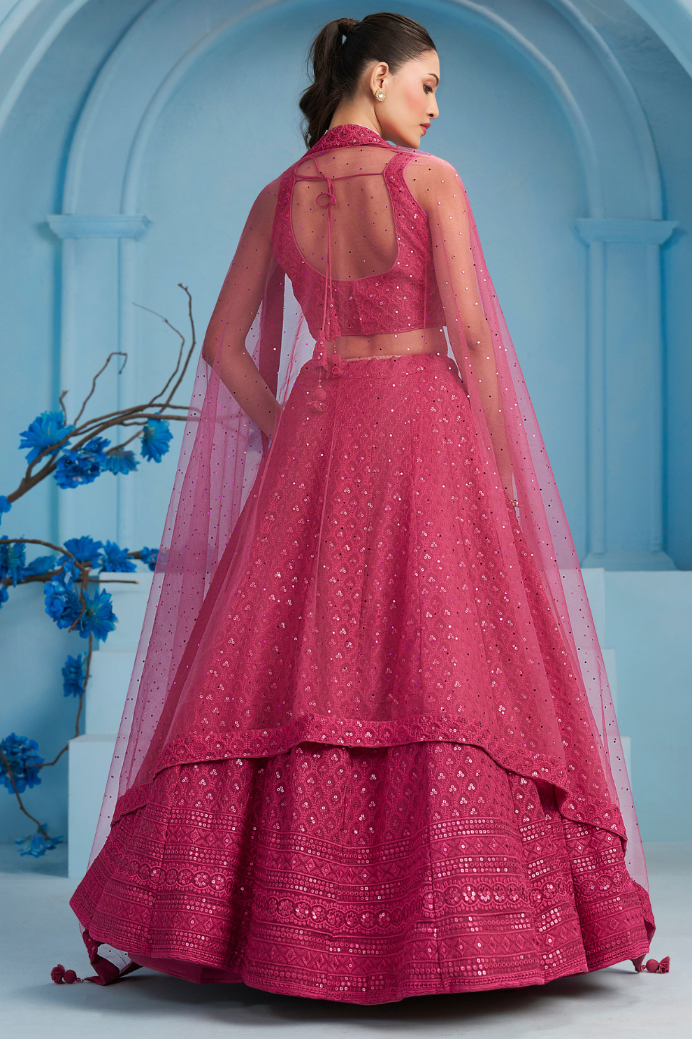 Elegant Wedding Wear Lehenga Choli with Intricate Georgette Embroidery