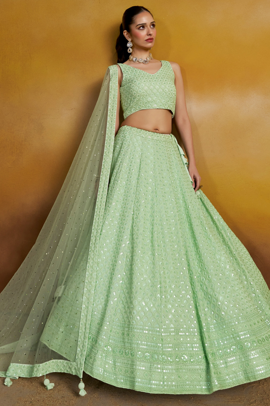 Ornate Thread and Sequin Embroidered Festive Lehenga Choli