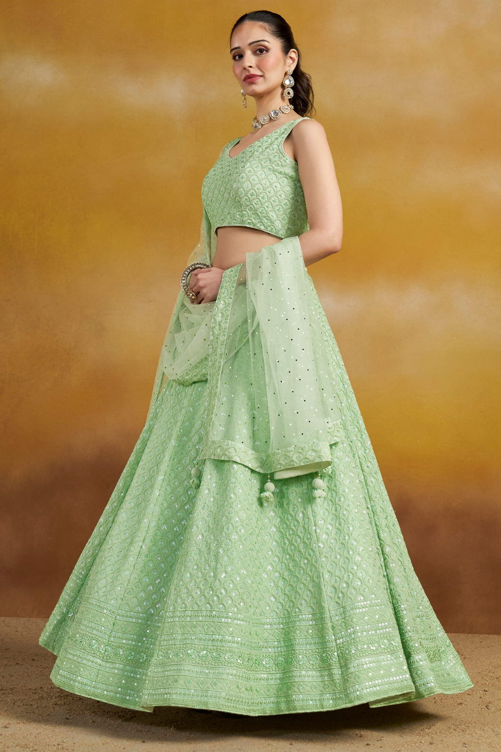 Ornate Thread and Sequin Embroidered Festive Lehenga Choli