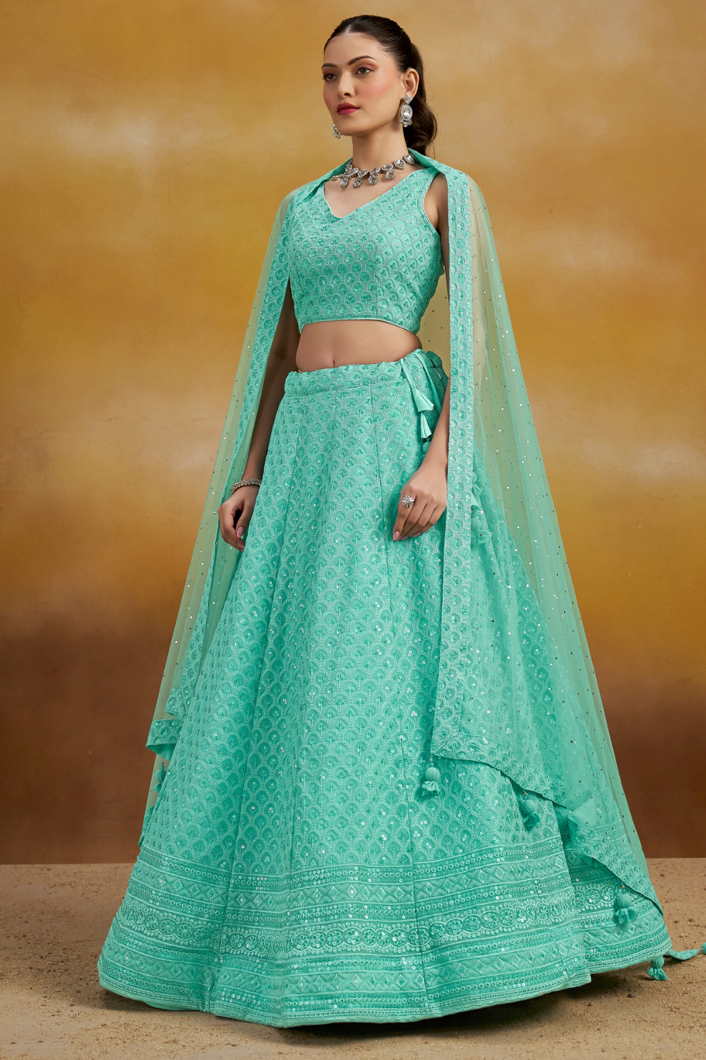 Ornate Thread and Sequin Embroidered Festive Lehenga Choli