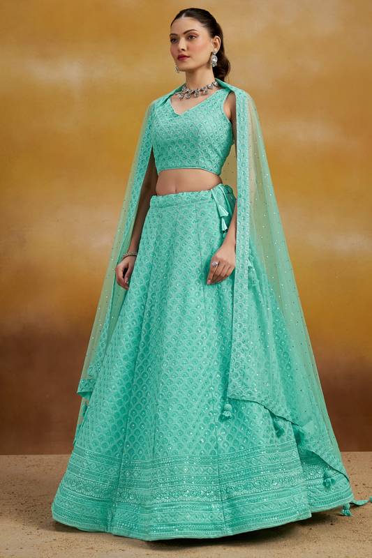 Ornate Thread and Sequin Embroidered Festive Lehenga Choli