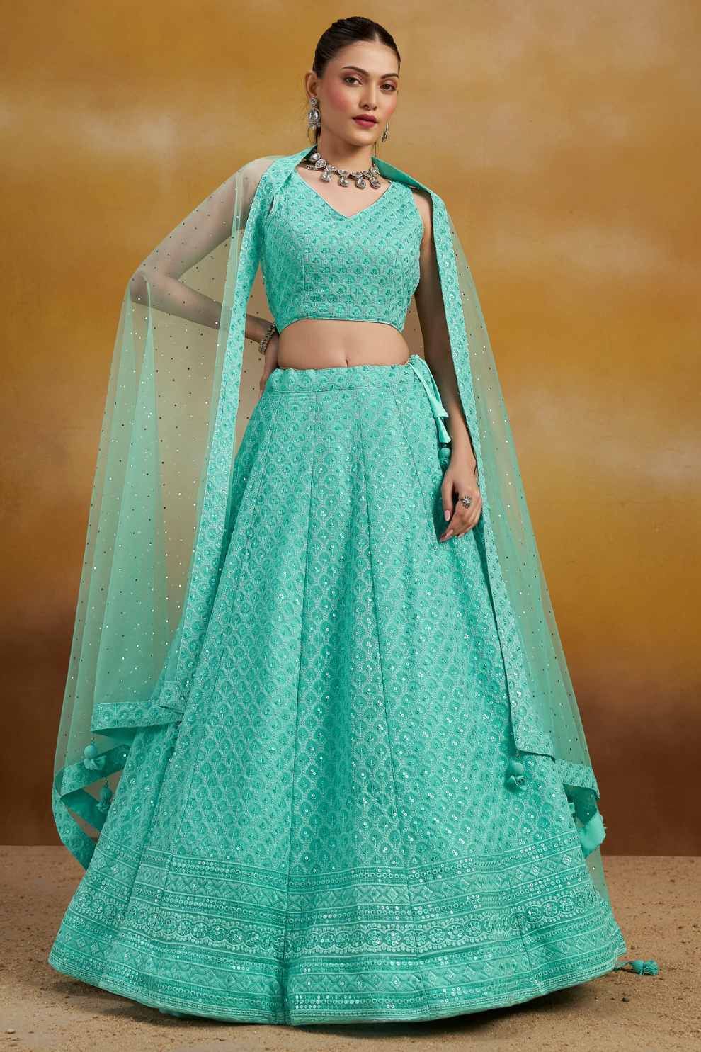 Ornate Thread and Sequin Embroidered Festive Lehenga Choli