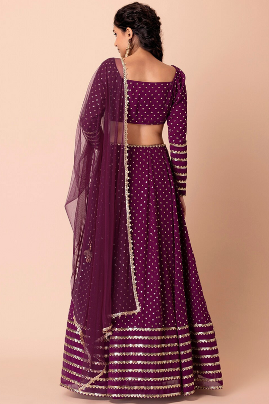 Graceful Zari & Sequins Embroidered Lehenga for Festive Occasions