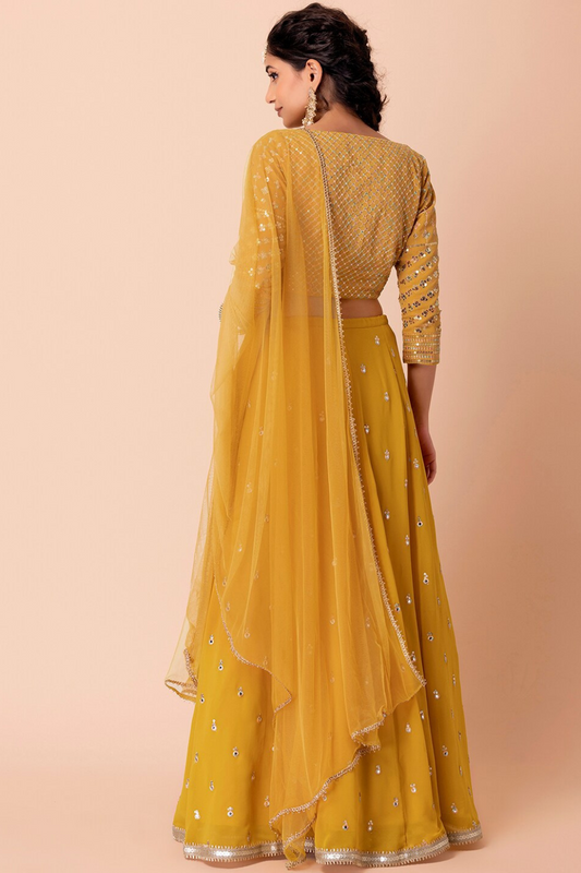 Graceful Zari & Sequins Embroidered Lehenga for Festive Occasions