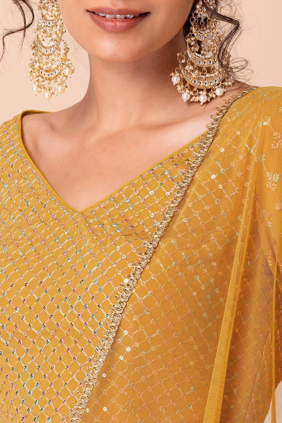 Graceful Zari & Sequins Embroidered Lehenga for Festive Occasions