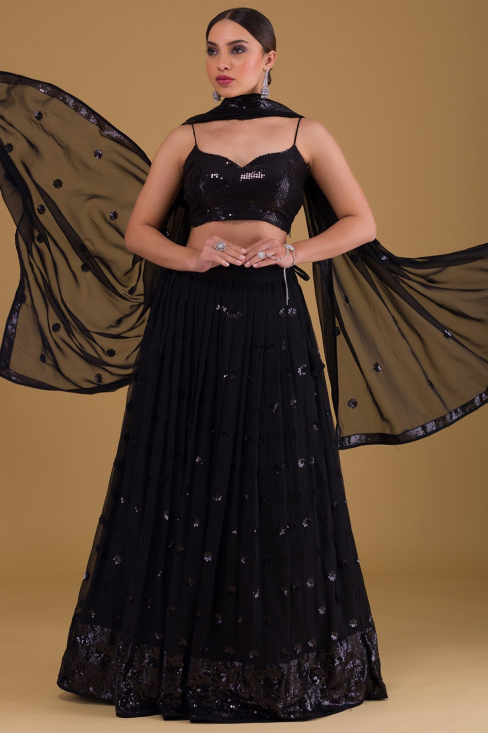 Graceful Zari & Sequins Embroidered Lehenga for Festive Occasions