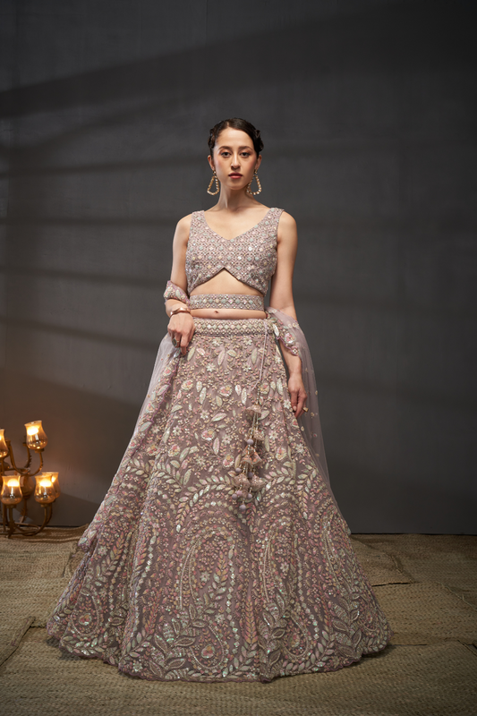 Designer Net Lehenga Choli with Elegant Embroidery