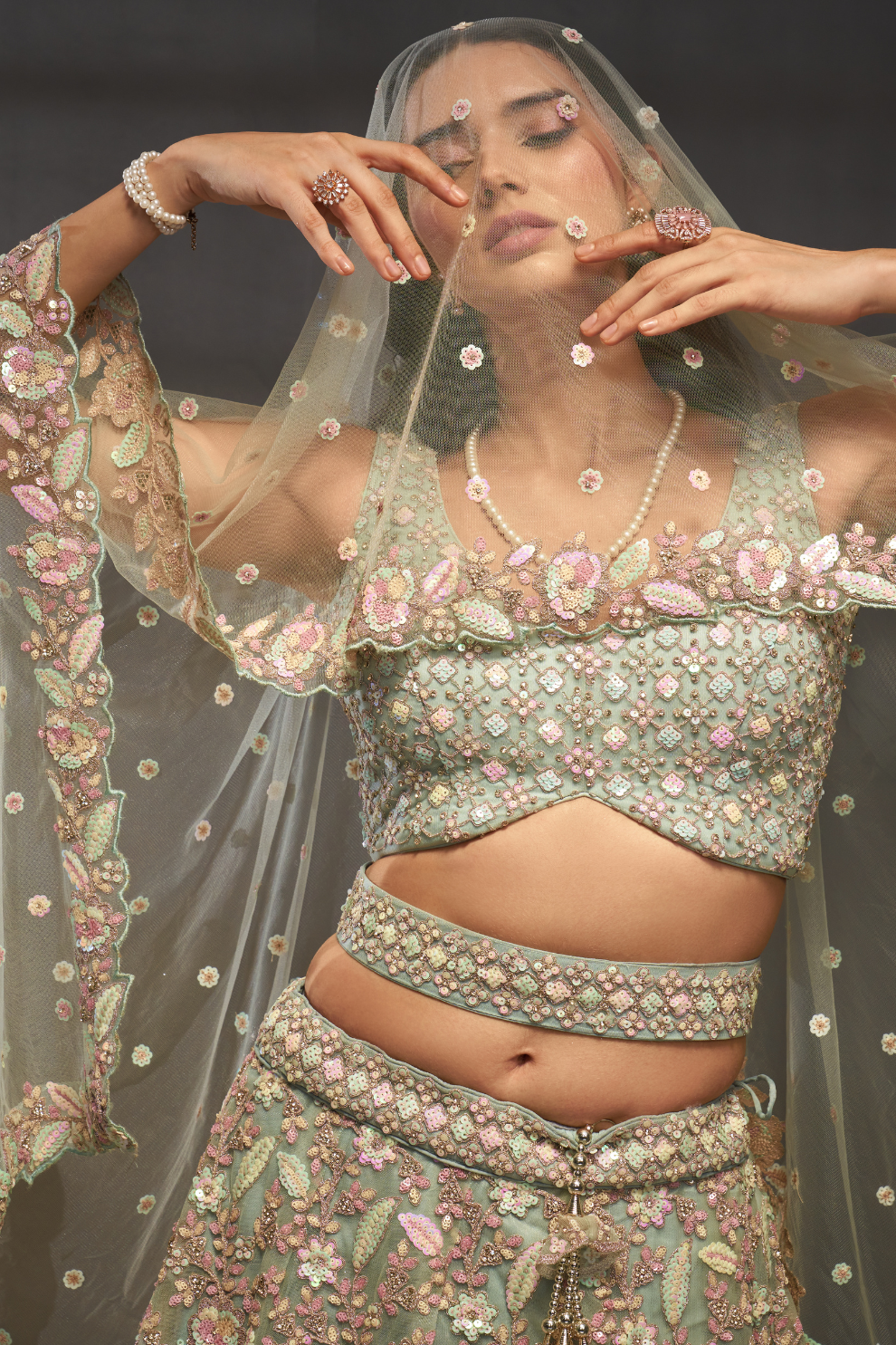 Designer Net Lehenga Choli with Elegant Embroidery