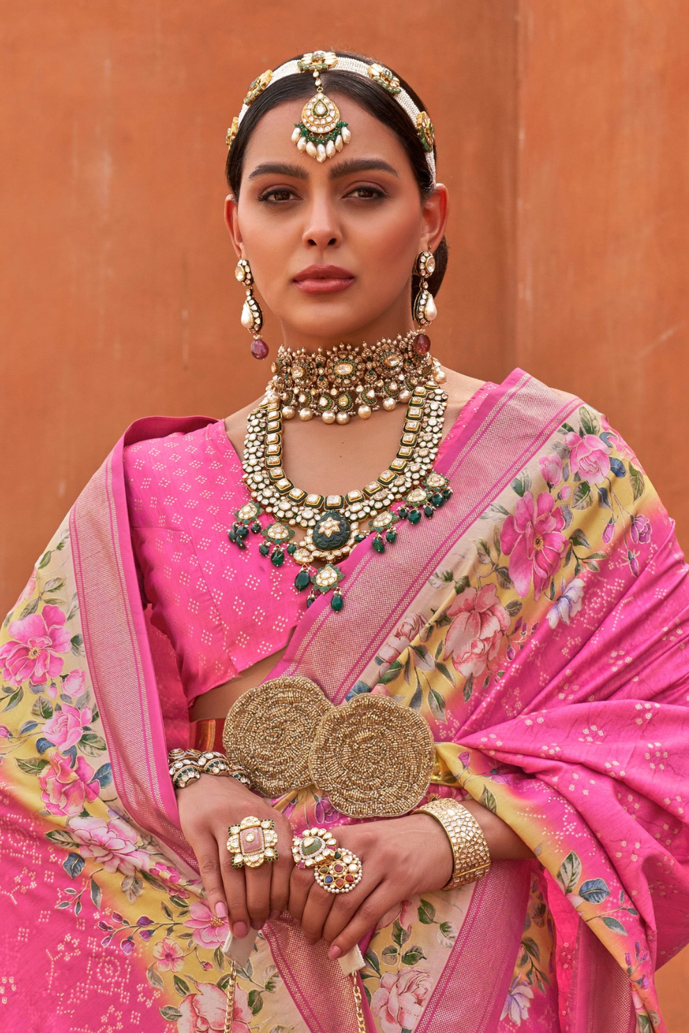 Banarasi Printed Silk Saree with Traditional Zari Highlights