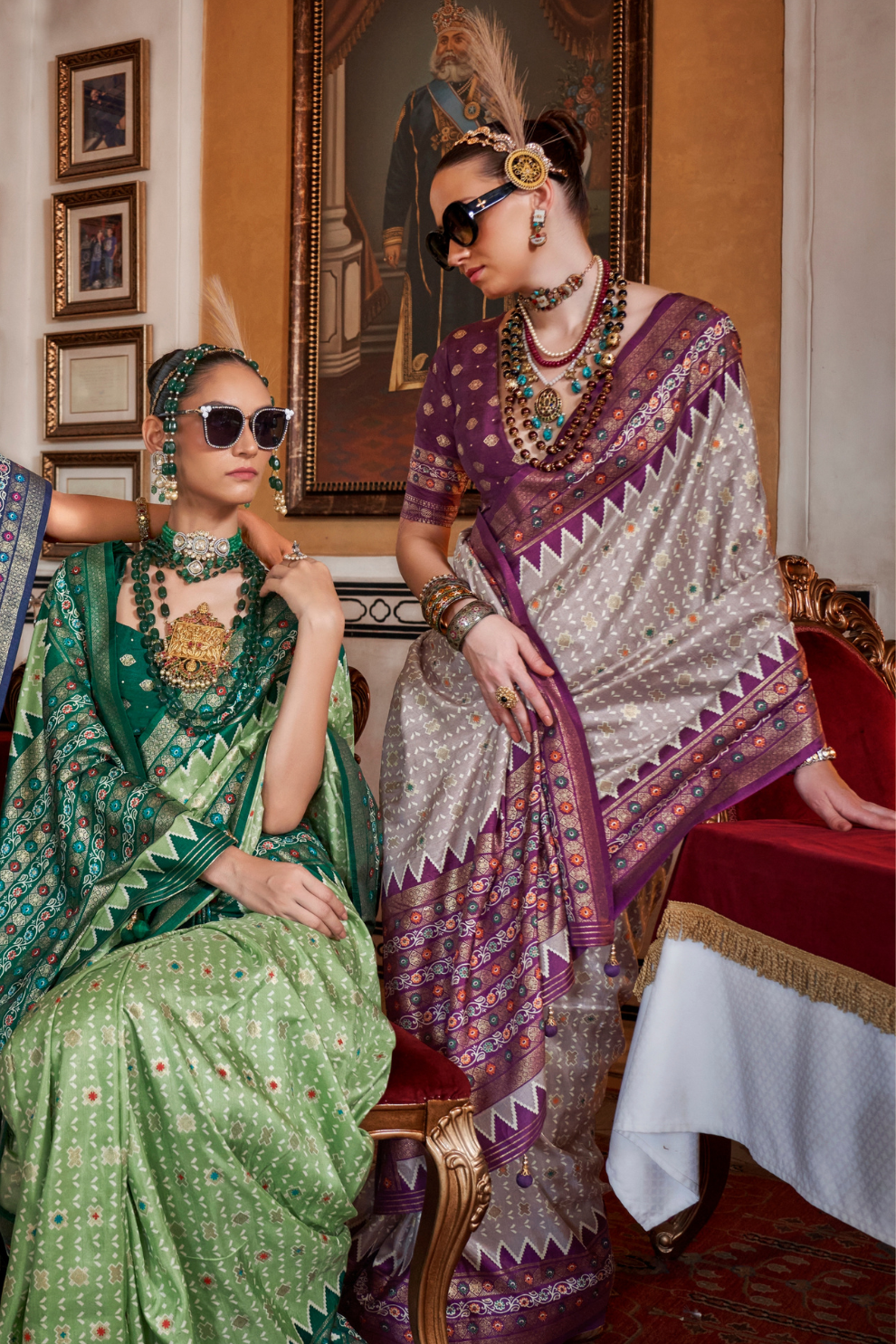 Soft Viscose Silk Woven Printed Patola Designed Saree