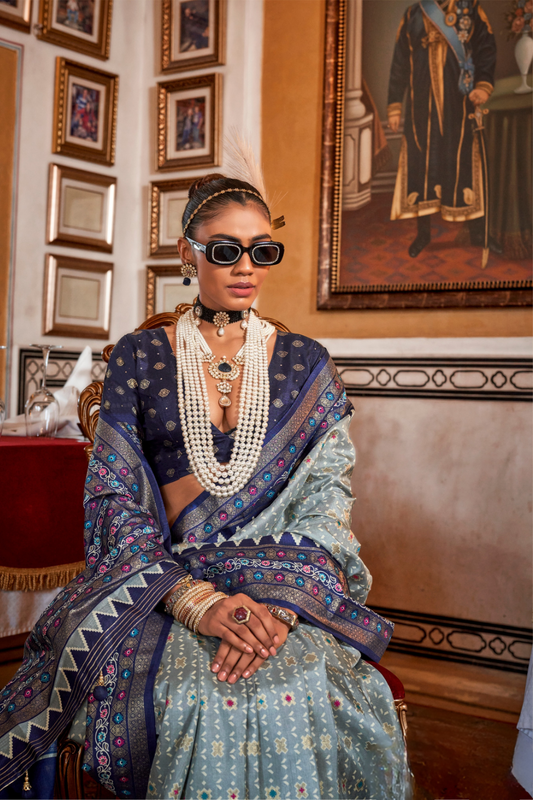 Soft Viscose Silk Woven Printed Patola Designed Saree