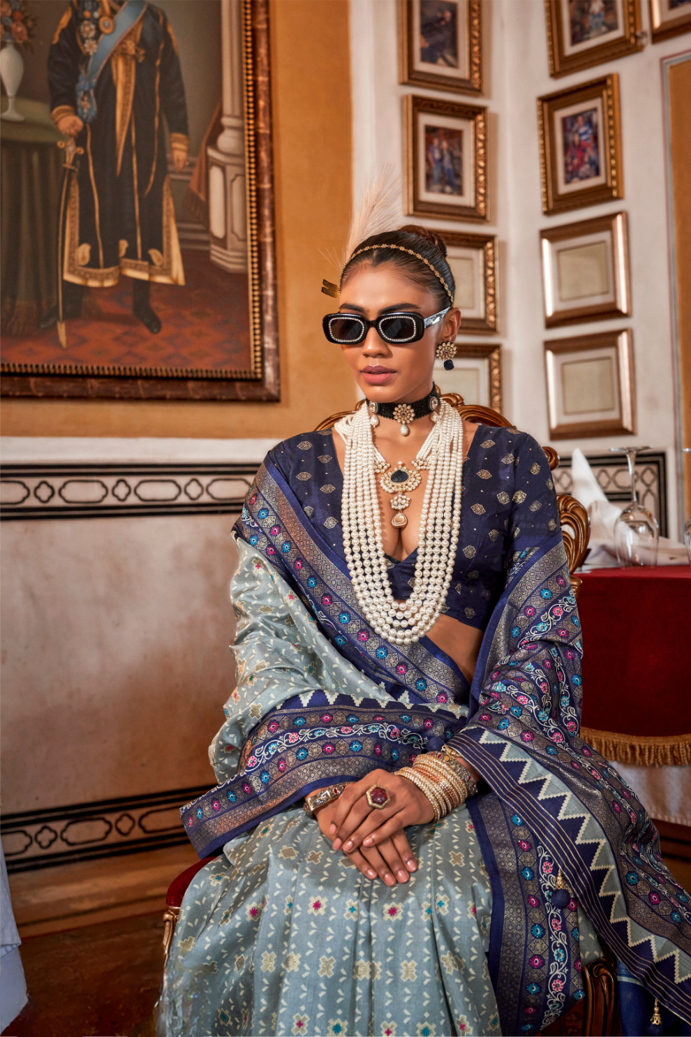 Soft Viscose Silk Woven Printed Patola Designed Saree