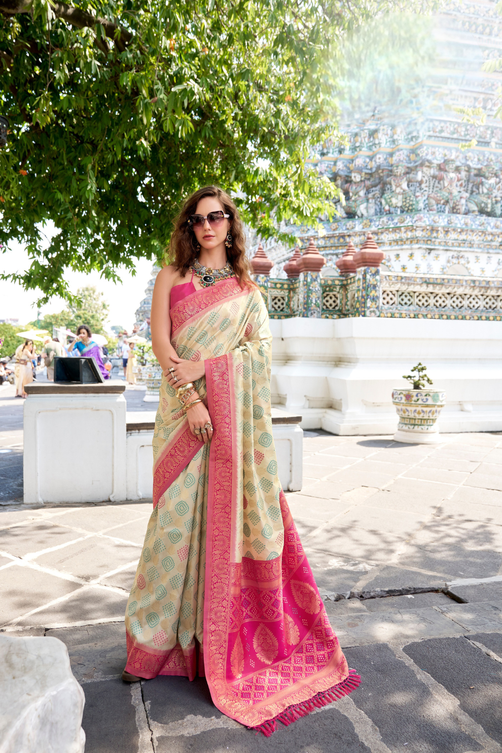 Soft Banarasi Bandhani Silk Saree with Traditional Weaving - LaVante Fashion