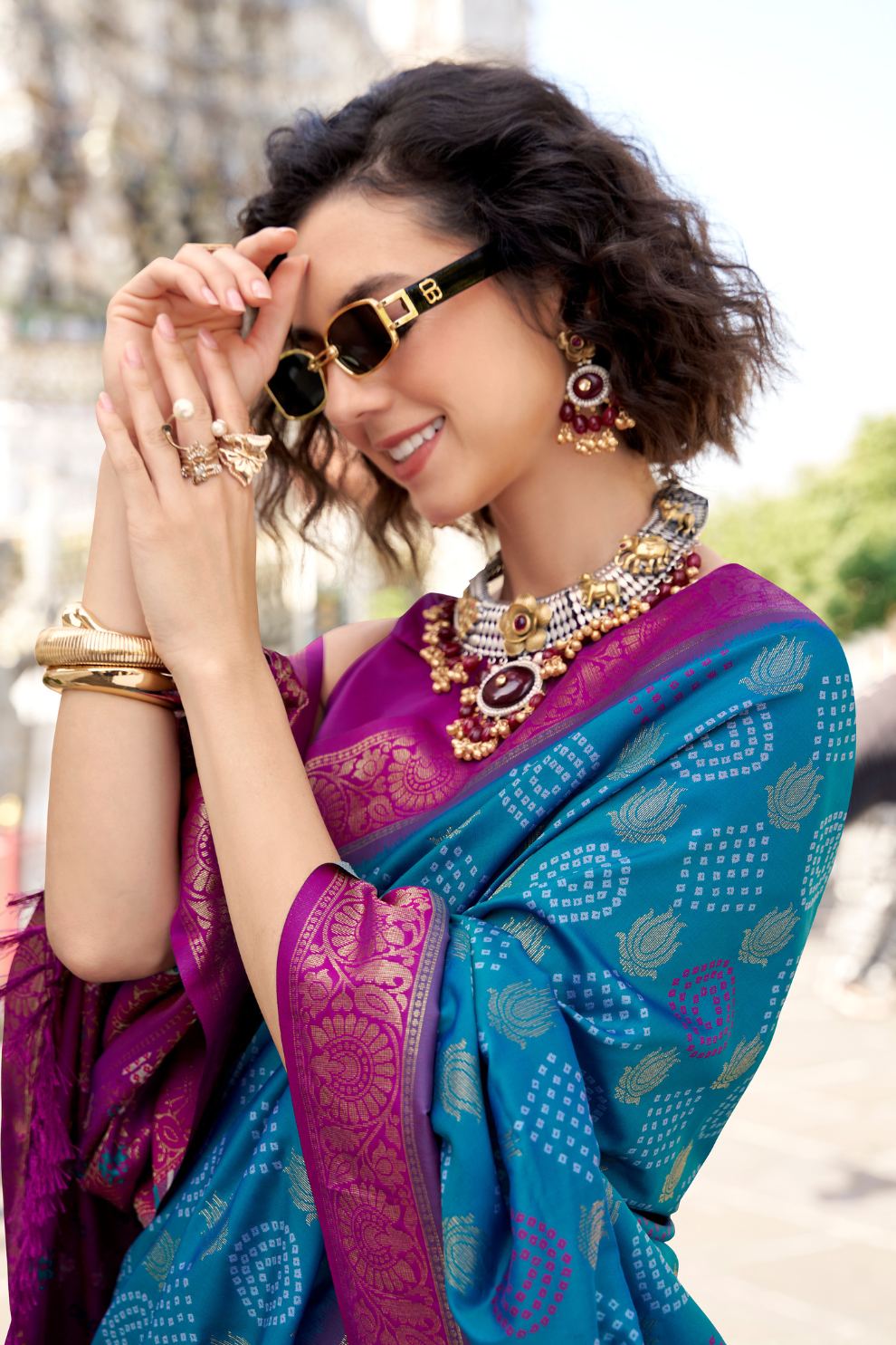 Soft Banarasi Bandhani Silk Saree with Traditional Weaving - LaVante Fashion